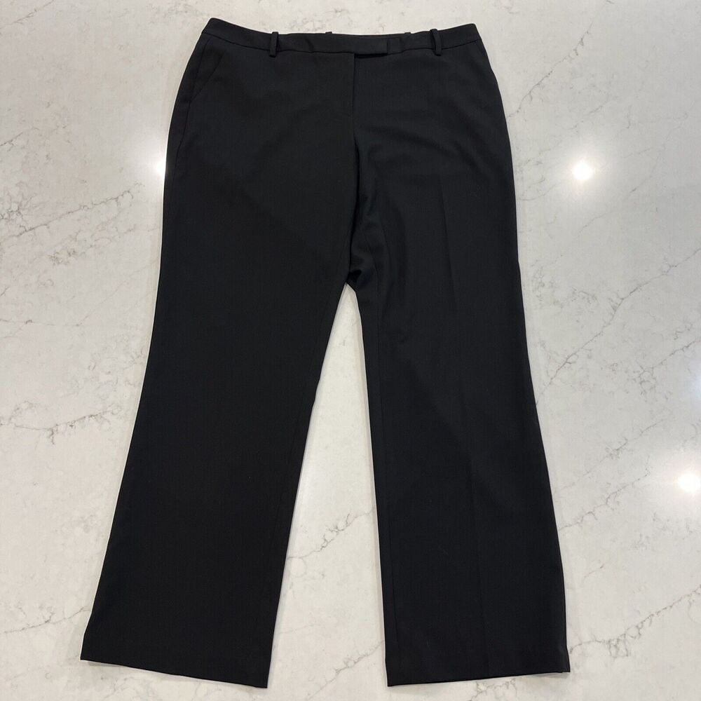 Calvin Klein Womens 14 Straight Leg Classic Business Casual Pants Black Pockets